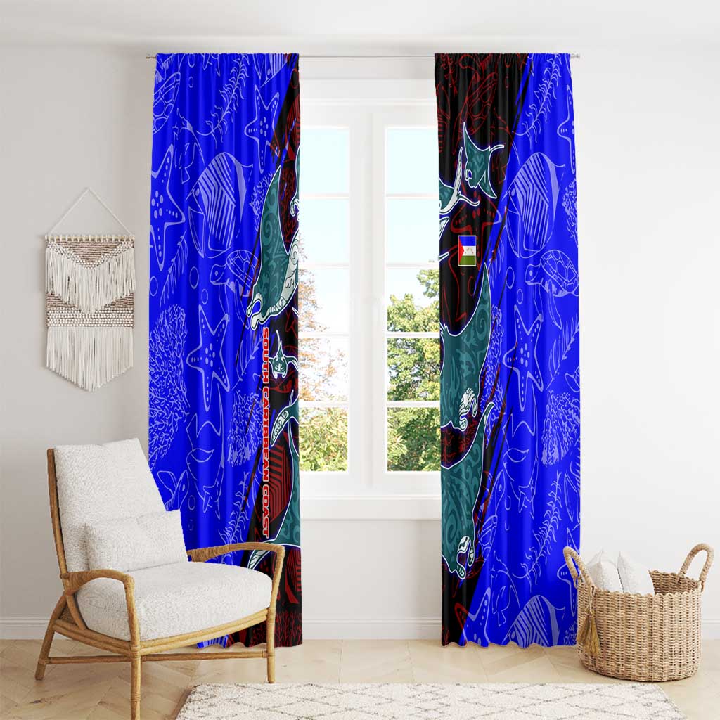 South Caribbean Coast Nicaragua Window Curtain with Manta Ray Coral Reef and Dive into the Spirit Design - Wonder Print Shop