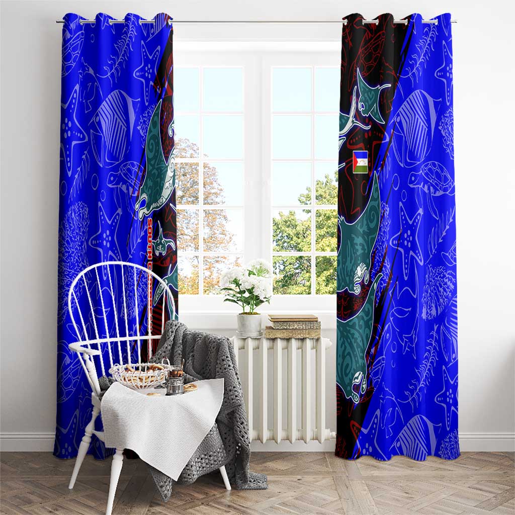 South Caribbean Coast Nicaragua Window Curtain with Manta Ray Coral Reef and Dive into the Spirit Design - Wonder Print Shop