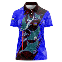 South Caribbean Coast Nicaragua Women Polo Shirt with Manta Ray Coral Reef and Dive into the Spirit Design - Wonder Print Shop
