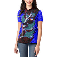 South Caribbean Coast Nicaragua Women Polo Shirt with Manta Ray Coral Reef and Dive into the Spirit Design - Wonder Print Shop