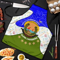 Nicaragua South Caribbean Coast Apron with Regional Seal and Ocean Shell Pattern Alma Caribeña Design - Wonder Print Shop