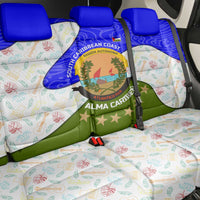 Nicaragua South Caribbean Coast Back Car Seat Cover with Regional Seal and Ocean Shell Pattern Alma Caribeña Design - Wonder Print Shop