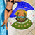 Nicaragua South Caribbean Coast Beach Blanket with Regional Seal and Ocean Shell Pattern Alma Caribeña Design - Wonder Print Shop