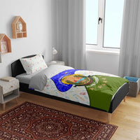 Nicaragua South Caribbean Coast Bedding Set with Regional Seal and Ocean Shell Pattern Alma Caribeña Design - Wonder Print Shop