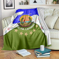 Nicaragua South Caribbean Coast Blanket with Regional Seal and Ocean Shell Pattern Alma Caribeña Design - Wonder Print Shop