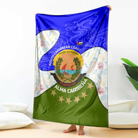 Nicaragua South Caribbean Coast Blanket with Regional Seal and Ocean Shell Pattern Alma Caribeña Design - Wonder Print Shop