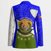 Nicaragua South Caribbean Coast Blazer with Regional Seal and Ocean Shell Pattern Alma Caribeña Design - Wonder Print Shop