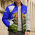 Nicaragua South Caribbean Coast Bomber Puffer Jacket with Regional Seal and Ocean Shell Pattern Alma Caribeña Design - Wonder Print Shop
