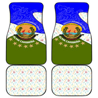 Nicaragua South Caribbean Coast Car Mats with Regional Seal and Ocean Shell Pattern Alma Caribeña Design - Wonder Print Shop