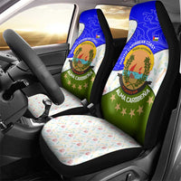 Nicaragua South Caribbean Coast Car Seat Cover with Regional Seal and Ocean Shell Pattern Alma Caribeña Design - Wonder Print Shop