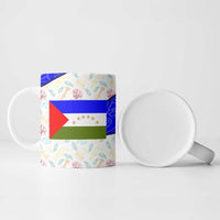 Nicaragua South Caribbean Coast Ceramic Mug with Regional Seal and Ocean Shell Pattern Alma Caribeña Design - Wonder Print Shop