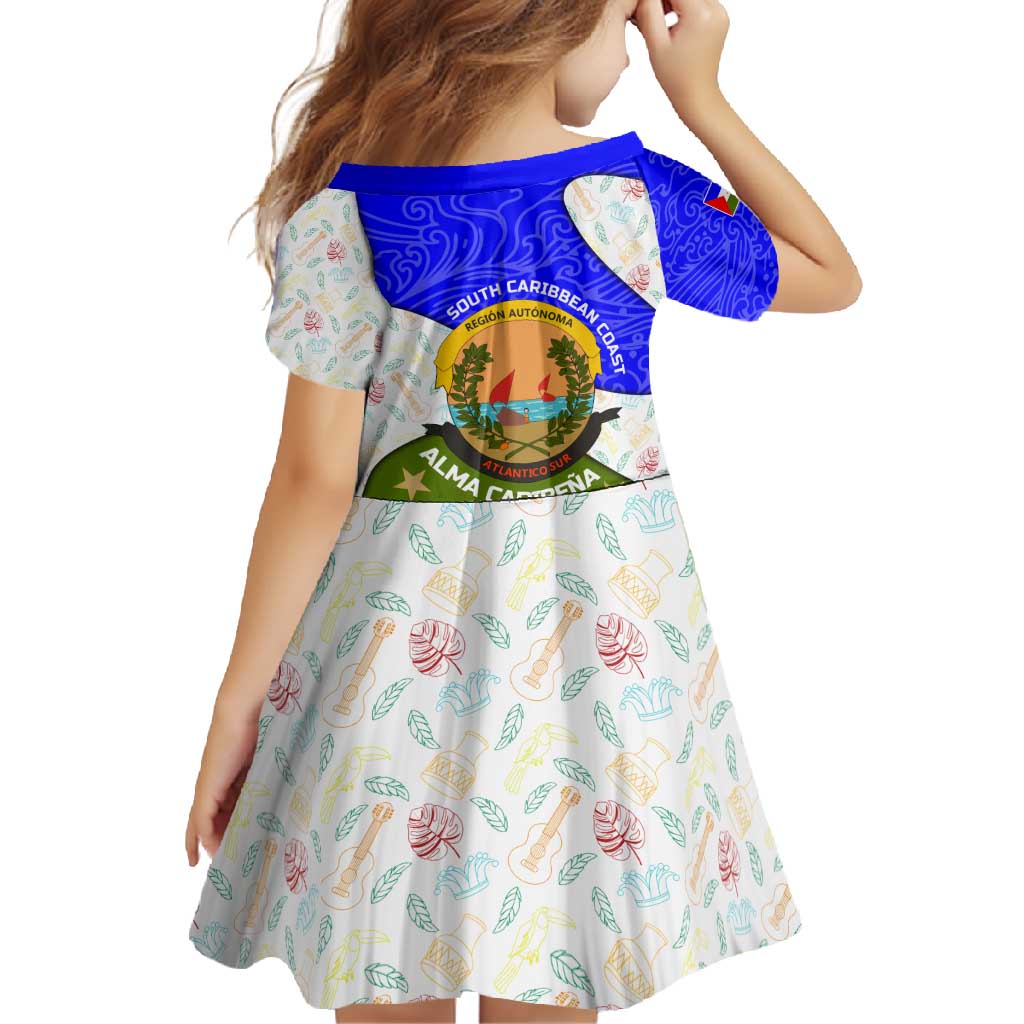 Nicaragua South Caribbean Coast Family Matching Long Sleeve Bodycon Dress and Hawaiian Shirt with Regional Seal and Ocean Shell Pattern Alma Caribeña Design - Wonder Print Shop