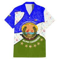 Nicaragua South Caribbean Coast Family Matching Mermaid Dress and Hawaiian Shirt with Regional Seal and Ocean Shell Pattern Alma Caribeña Design - Wonder Print Shop