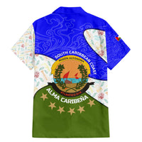 Nicaragua South Caribbean Coast Family Matching Mermaid Dress and Hawaiian Shirt with Regional Seal and Ocean Shell Pattern Alma Caribeña Design - Wonder Print Shop