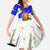 Nicaragua South Caribbean Coast Family Matching Off The Shoulder Long Sleeve Dress and Hawaiian Shirt with Regional Seal and Ocean Shell Pattern Alma Caribeña Design - Wonder Print Shop