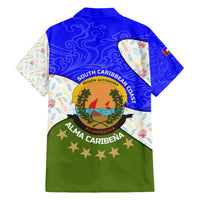 Nicaragua South Caribbean Coast Family Matching Summer Maxi Dress and Hawaiian Shirt with Regional Seal and Ocean Shell Pattern Alma Caribeña Design - Wonder Print Shop