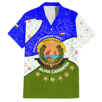 Nicaragua South Caribbean Coast Family Matching Tank Maxi Dress and Hawaiian Shirt with Regional Seal and Ocean Shell Pattern Alma Caribeña Design - Wonder Print Shop