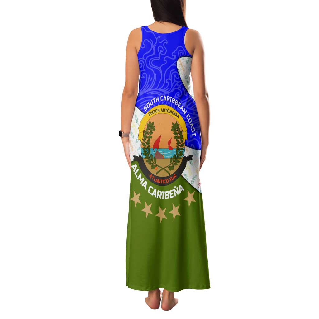 Nicaragua South Caribbean Coast Family Matching Tank Maxi Dress and Hawaiian Shirt with Regional Seal and Ocean Shell Pattern Alma Caribeña Design - Wonder Print Shop