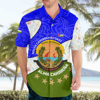Nicaragua South Caribbean Coast Hawaiian Shirt with Regional Seal and Ocean Shell Pattern Alma Caribeña Design - Wonder Print Shop