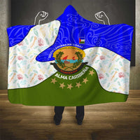 Nicaragua South Caribbean Coast Hooded Blanket with Regional Seal and Ocean Shell Pattern Alma Caribeña Design - Wonder Print Shop