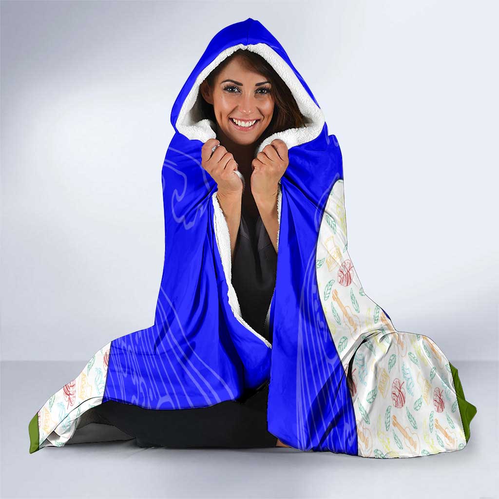 Nicaragua South Caribbean Coast Hooded Blanket with Regional Seal and Ocean Shell Pattern Alma Caribeña Design - Wonder Print Shop