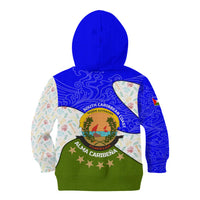 Nicaragua South Caribbean Coast Kid Hoodie with Regional Seal and Ocean Shell Pattern Alma Caribeña Design - Wonder Print Shop