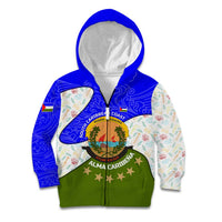 Nicaragua South Caribbean Coast Kid Hoodie with Regional Seal and Ocean Shell Pattern Alma Caribeña Design - Wonder Print Shop