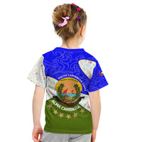 Nicaragua South Caribbean Coast Kid T Shirt with Regional Seal and Ocean Shell Pattern Alma Caribeña Design - Wonder Print Shop