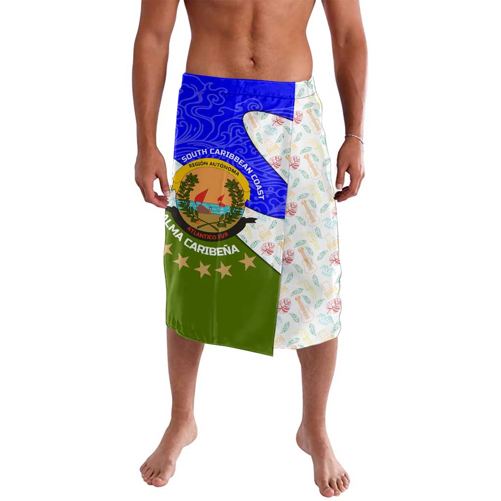Nicaragua South Caribbean Coast Lavalava with Regional Seal and Ocean Shell Pattern Alma Caribeña Design - Wonder Print Shop