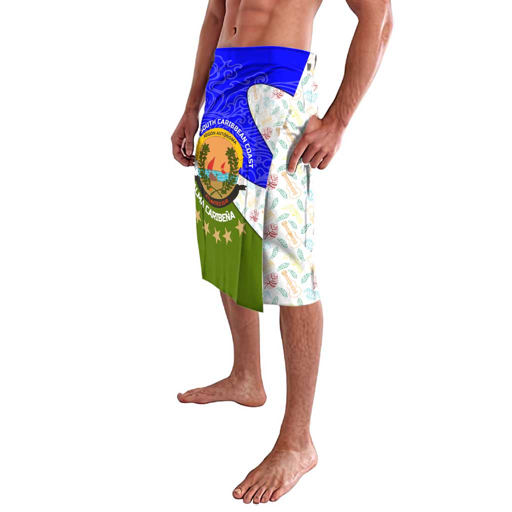 Nicaragua South Caribbean Coast Lavalava with Regional Seal and Ocean Shell Pattern Alma Caribeña Design - Wonder Print Shop