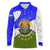 Nicaragua South Caribbean Coast Long Sleeve Polo Shirt with Regional Seal and Ocean Shell Pattern Alma Caribeña Design - Wonder Print Shop