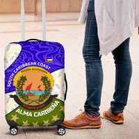 Nicaragua South Caribbean Coast Luggage Cover with Regional Seal and Ocean Shell Pattern Alma Caribeña Design - Wonder Print Shop