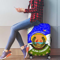 Nicaragua South Caribbean Coast Luggage Cover with Regional Seal and Ocean Shell Pattern Alma Caribeña Design - Wonder Print Shop