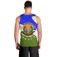 Nicaragua South Caribbean Coast Men Tank Top with Regional Seal and Ocean Shell Pattern Alma Caribeña Design - Wonder Print Shop