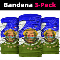 Nicaragua South Caribbean Coast Neck Gaiter with Regional Seal and Ocean Shell Pattern Alma Caribeña Design - Wonder Print Shop