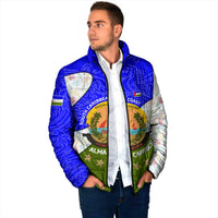 Nicaragua South Caribbean Coast Padded Jacket with Regional Seal and Ocean Shell Pattern Alma Caribeña Design - Wonder Print Shop