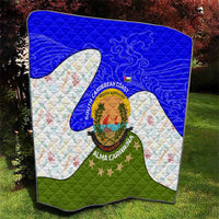 Nicaragua South Caribbean Coast Quilt with Regional Seal and Ocean Shell Pattern Alma Caribeña Design - Wonder Print Shop