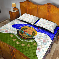 Nicaragua South Caribbean Coast Quilt Bed Set with Regional Seal and Ocean Shell Pattern Alma Caribeña Design - Wonder Print Shop