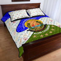 Nicaragua South Caribbean Coast Quilt Bed Set with Regional Seal and Ocean Shell Pattern Alma Caribeña Design - Wonder Print Shop