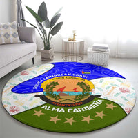 Nicaragua South Caribbean Coast Round Carpet with Regional Seal and Ocean Shell Pattern Alma Caribeña Design - Wonder Print Shop