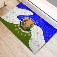 Nicaragua South Caribbean Coast Rubber Doormat with Regional Seal and Ocean Shell Pattern Alma Caribeña Design - Wonder Print Shop