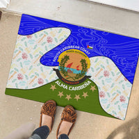 Nicaragua South Caribbean Coast Rubber Doormat with Regional Seal and Ocean Shell Pattern Alma Caribeña Design - Wonder Print Shop