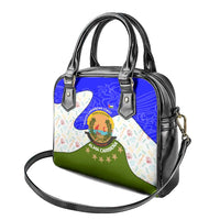 Nicaragua South Caribbean Coast Shoulder Handbag with Regional Seal and Ocean Shell Pattern Alma Caribeña Design - Wonder Print Shop