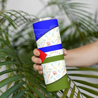 Nicaragua South Caribbean Coast Skinny Tumbler with Regional Seal and Ocean Shell Pattern Alma Caribeña Design - Wonder Print Shop