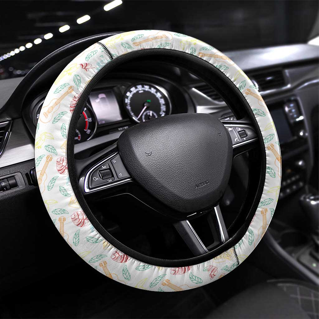 Nicaragua South Caribbean Coast Steering Wheel Cover with Regional Seal and Ocean Shell Pattern Alma Caribeña Design - Wonder Print Shop