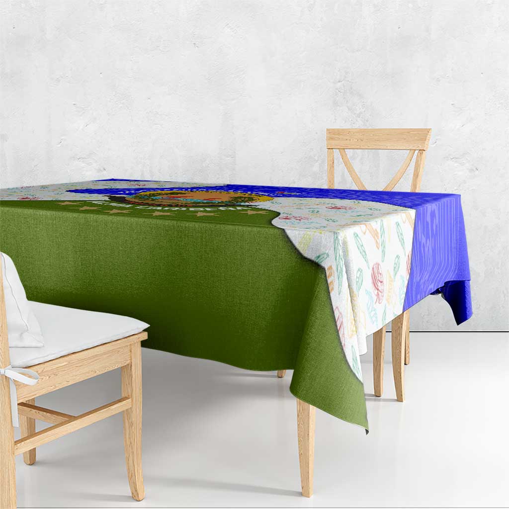 Nicaragua South Caribbean Coast Tablecloth with Regional Seal and Ocean Shell Pattern Alma Caribeña Design - Wonder Print Shop