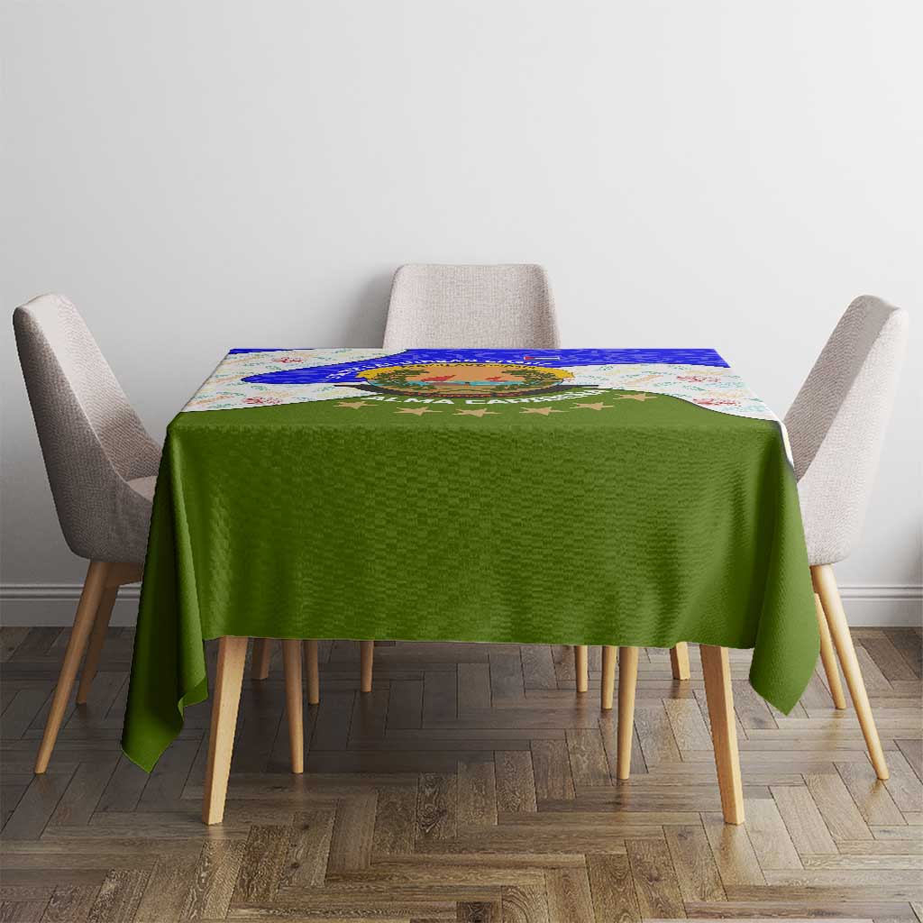Nicaragua South Caribbean Coast Tablecloth with Regional Seal and Ocean Shell Pattern Alma Caribeña Design - Wonder Print Shop