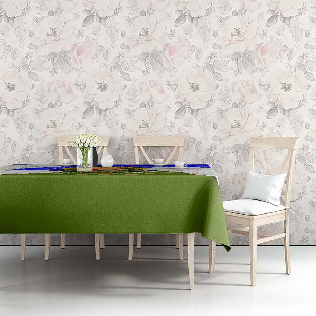 Nicaragua South Caribbean Coast Tablecloth with Regional Seal and Ocean Shell Pattern Alma Caribeña Design - Wonder Print Shop