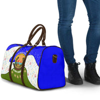 Nicaragua South Caribbean Coast Travel Bag with Regional Seal and Ocean Shell Pattern Alma Caribeña Design - Wonder Print Shop