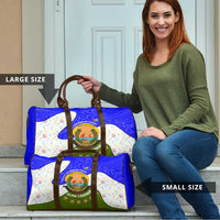 Nicaragua South Caribbean Coast Travel Bag with Regional Seal and Ocean Shell Pattern Alma Caribeña Design - Wonder Print Shop